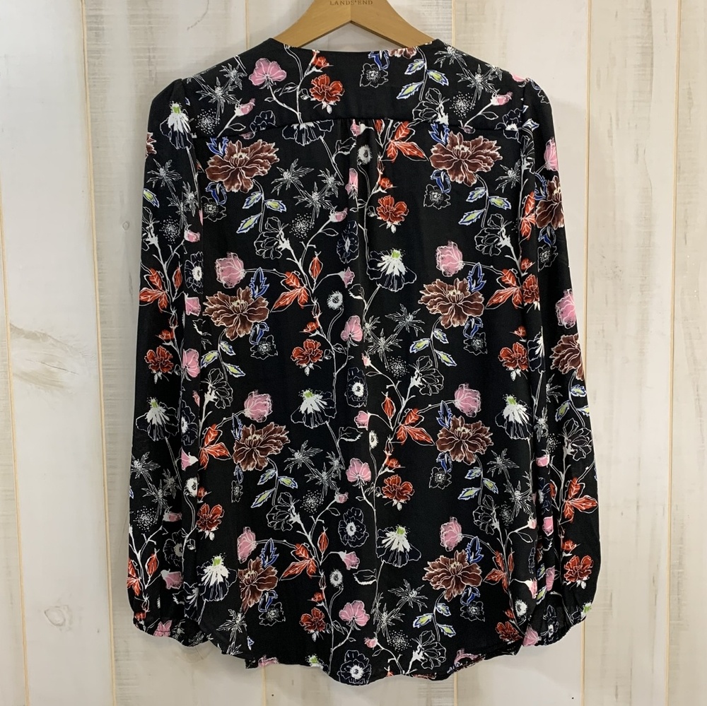 Premise Studio Black Floral Zipper Trim Blouse M - Picture 2 of 3